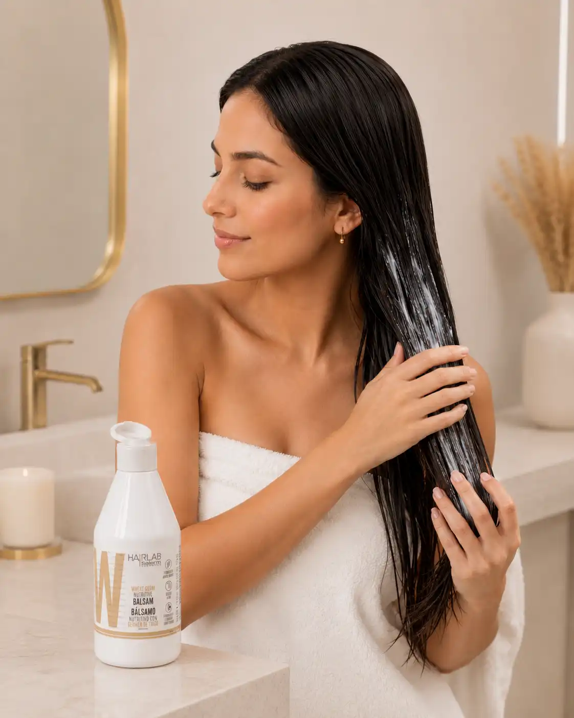 cabello suave y manejable con balsamo hairlab de salerm