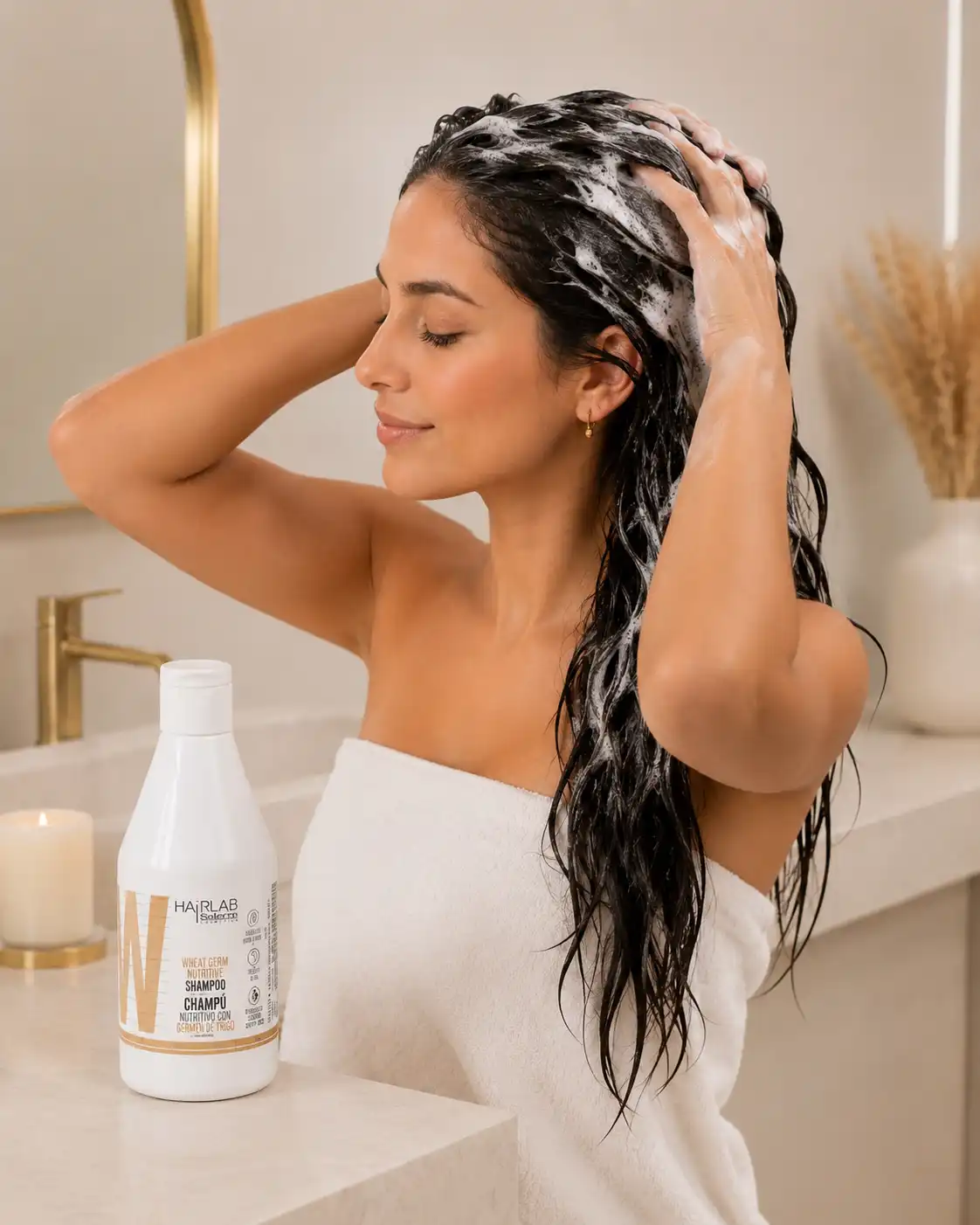 como usar champu de germen de trigo de hairlab