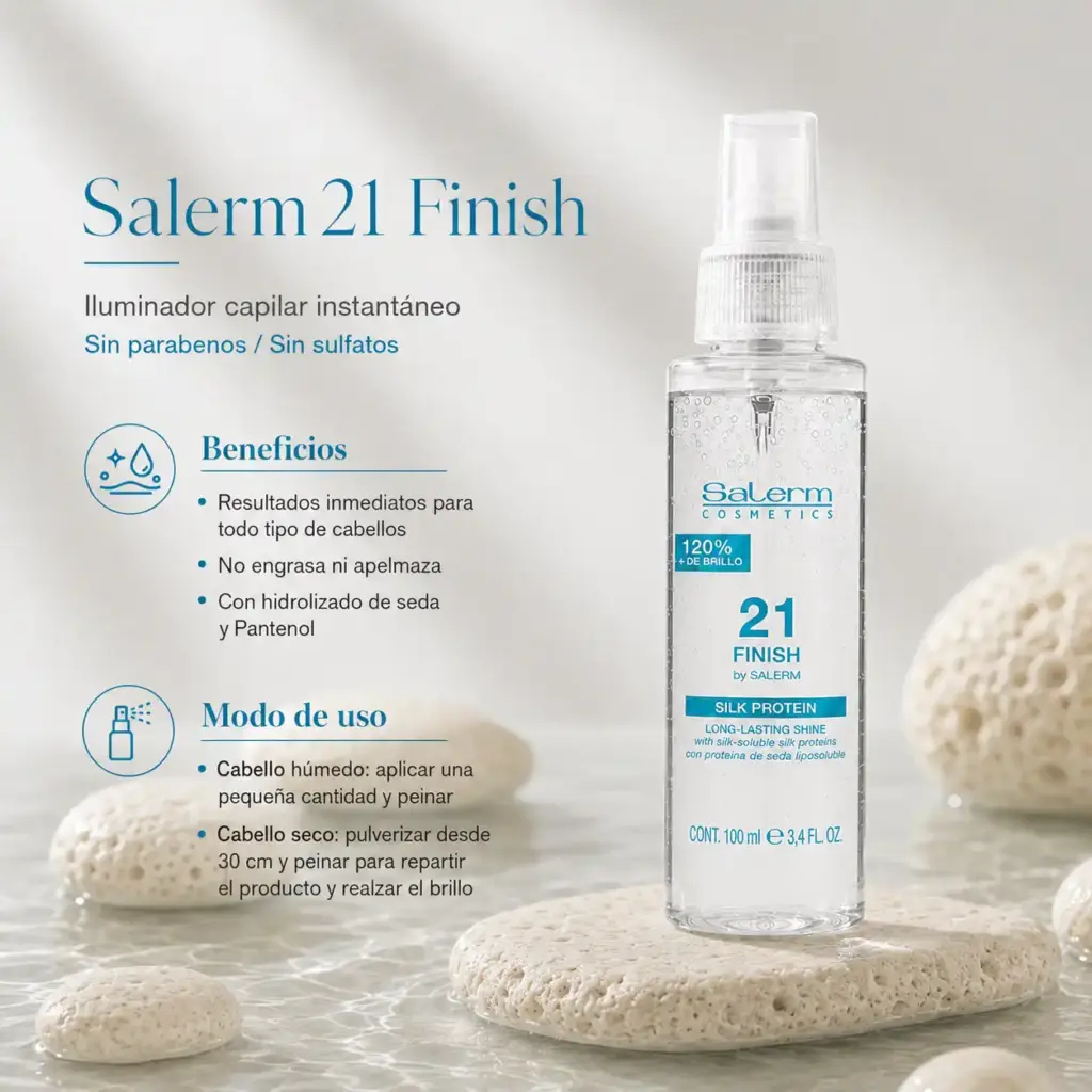 Spray de brillo capilar Salerm 21 Finish 100 ml para todo tipo de cabello