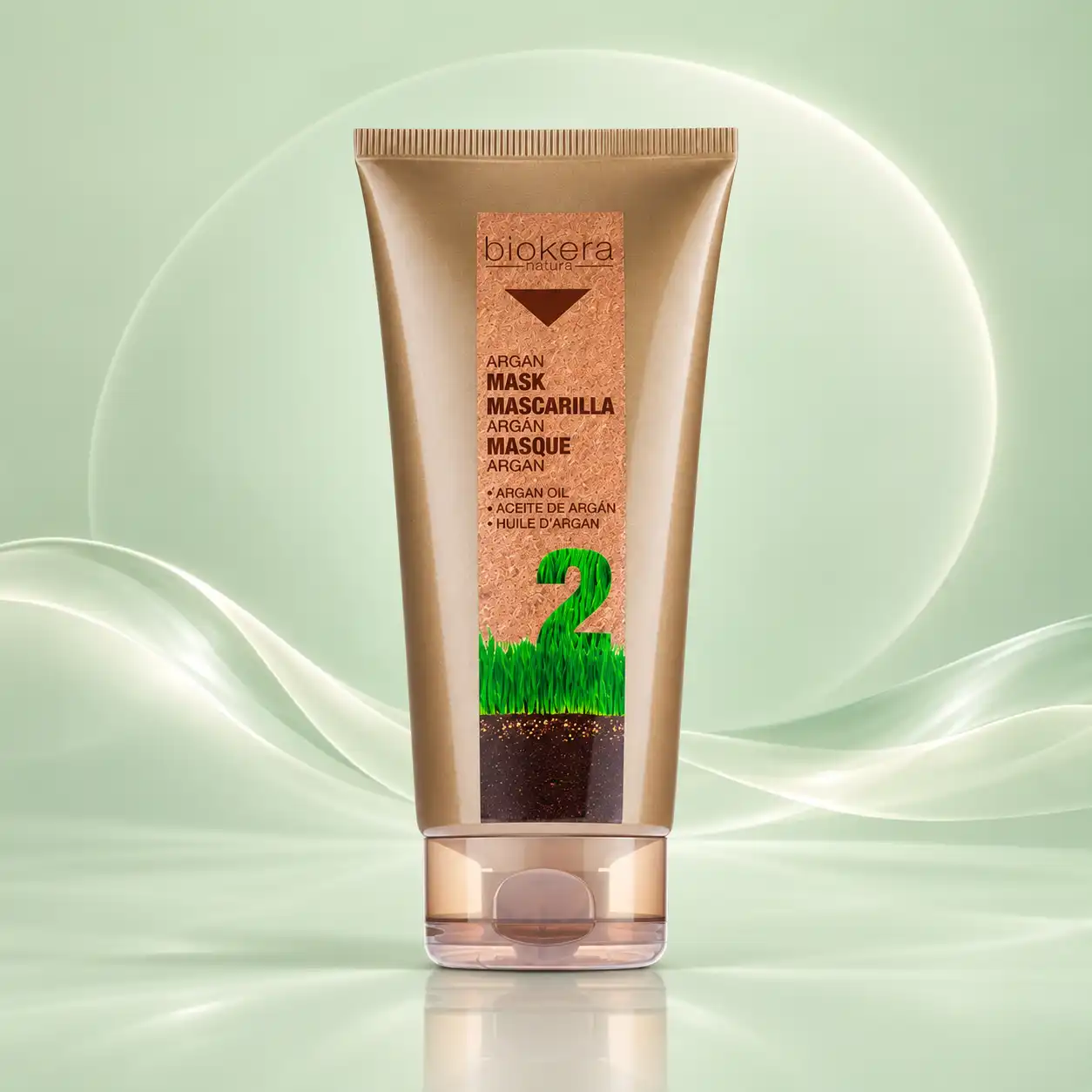 Biokera Natura Mascarilla de Argán 200 ml de Salerm Cosmetics, tratamiento capilar profesional disponible en Lima, Perú