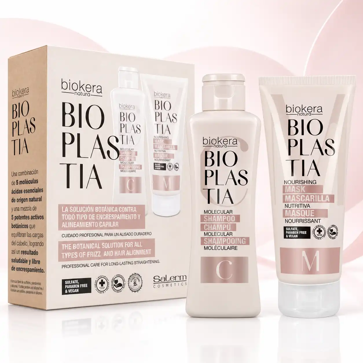 Kit Mantenimiento Bioplastia Salerm con Champú Molecular y Mascarilla Nutritiva